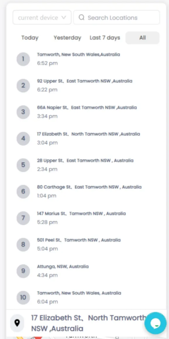 Track iPhone location records